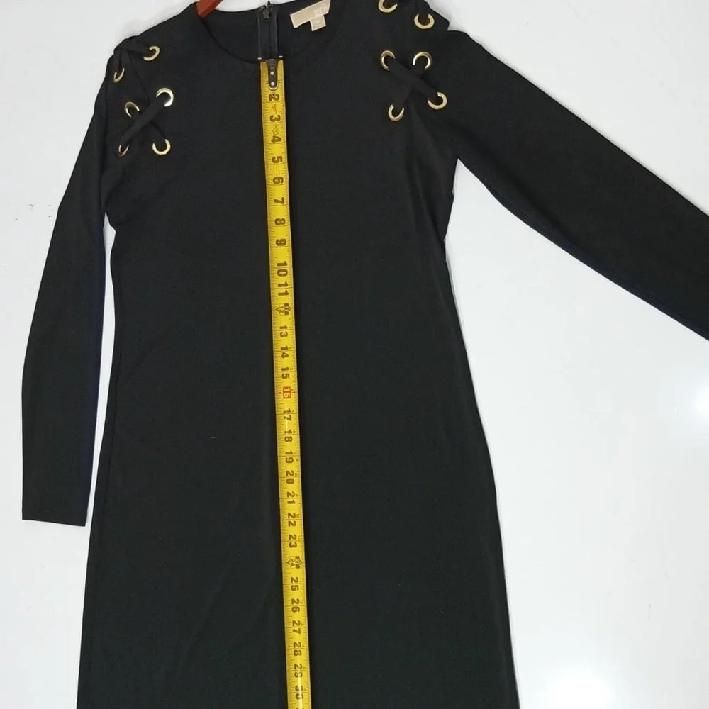 MK Elegant Black Dress with Gold Accents size M pre owned Exellent condition